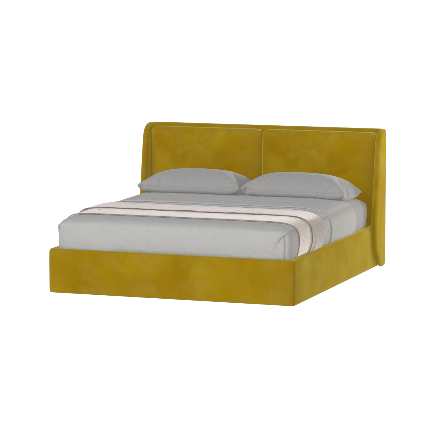 Lit double rembourré Ruby en tissu haut de gamme 
