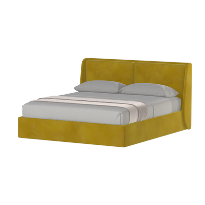 Lit double rembourré Ruby en tissu haut de gamme 