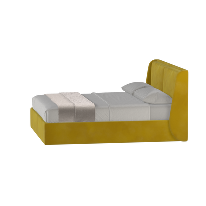 Lit double rembourré Ruby en tissu haut de gamme 