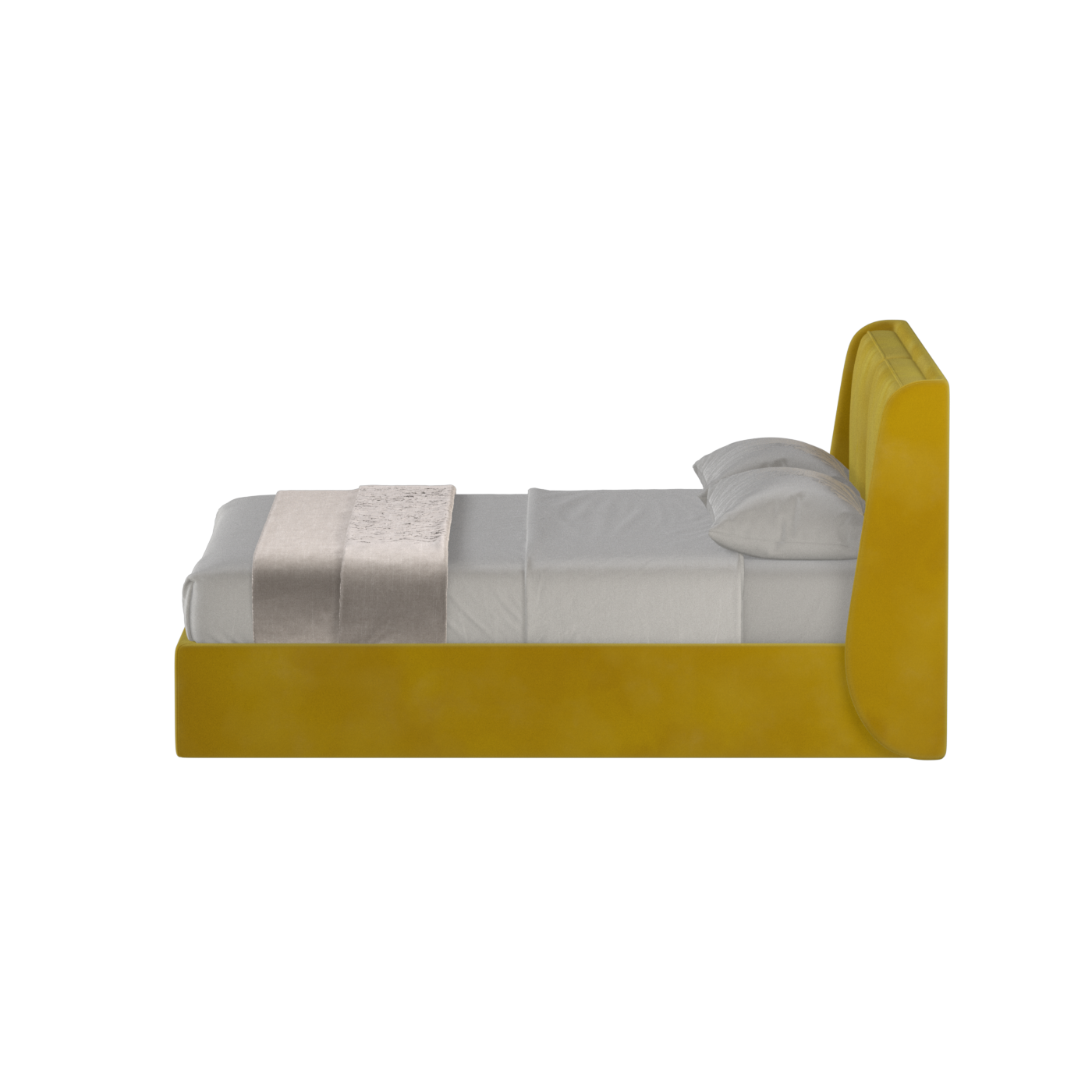 Lit double rembourré Ruby en tissu haut de gamme 