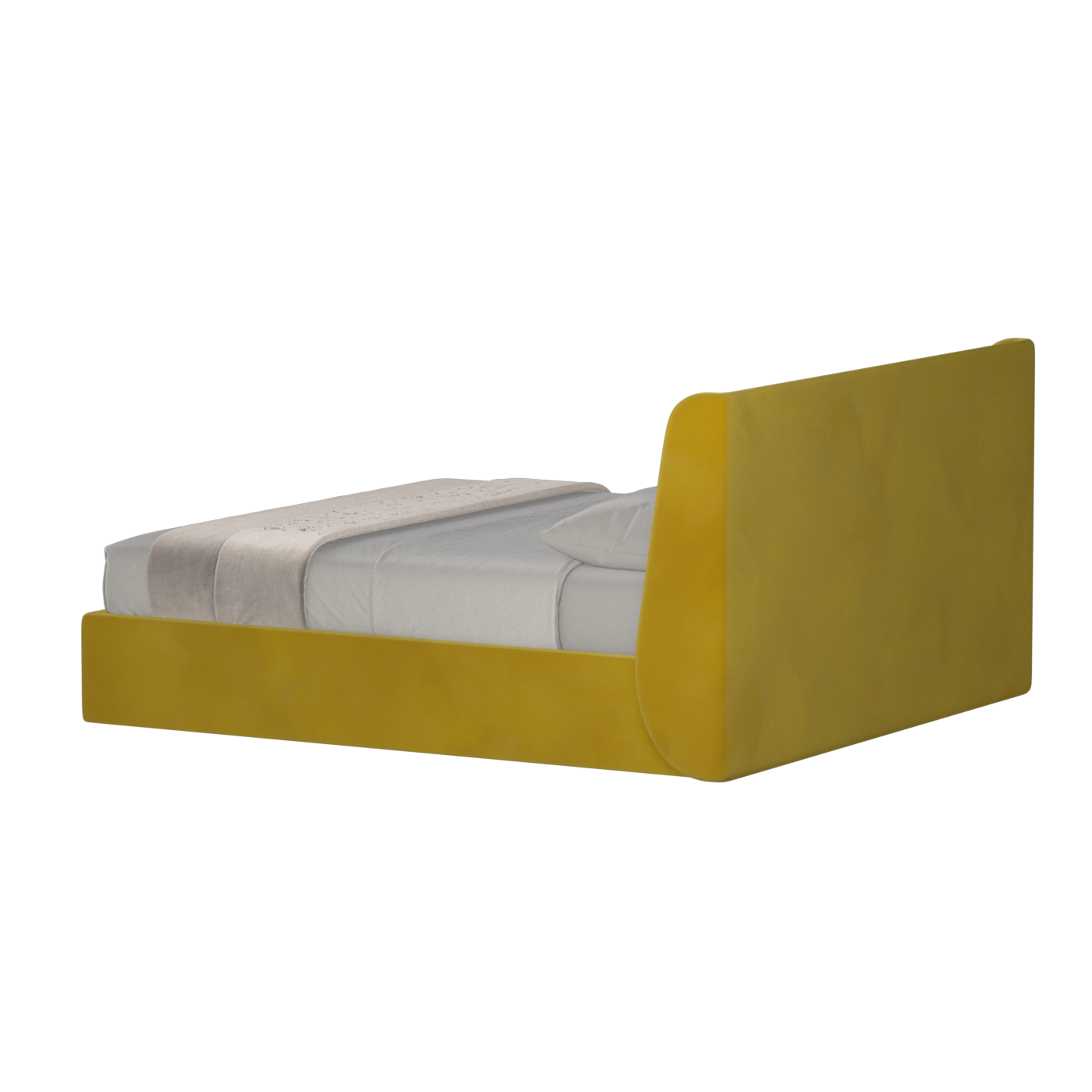Lit double rembourré Ruby en tissu haut de gamme 