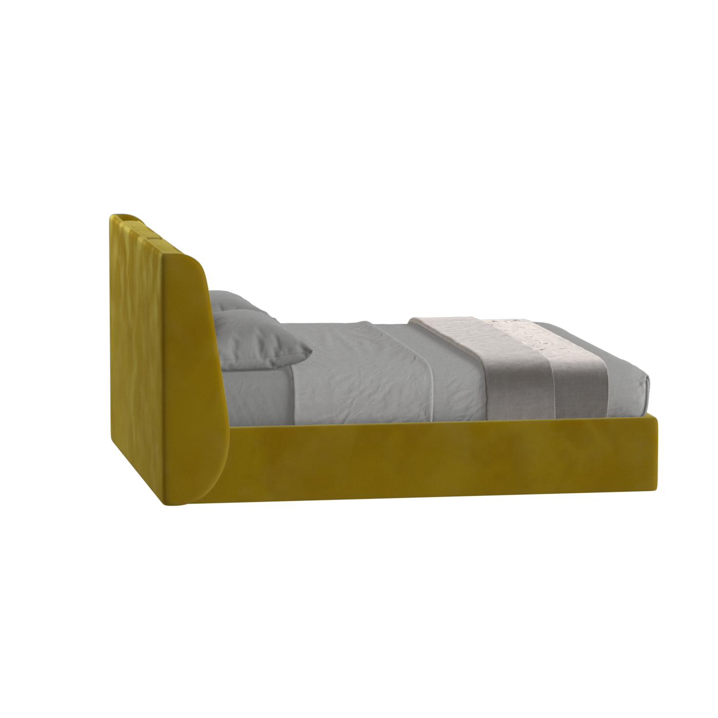 Lit double rembourré Ruby en tissu haut de gamme 