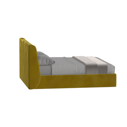 Lit double rembourré Ruby en tissu haut de gamme 