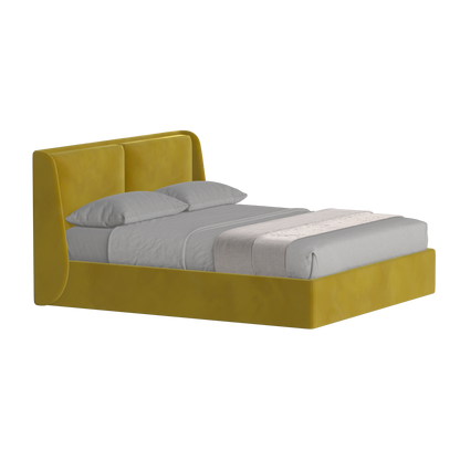 Lit double rembourré Ruby en tissu haut de gamme 