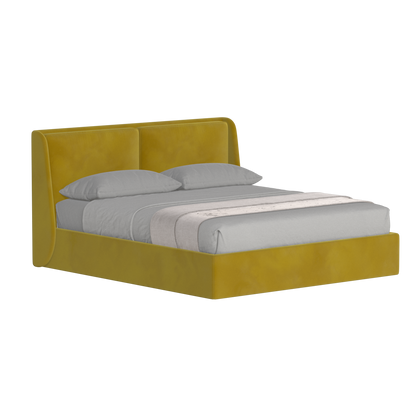 Lit double rembourré Ruby en tissu haut de gamme 