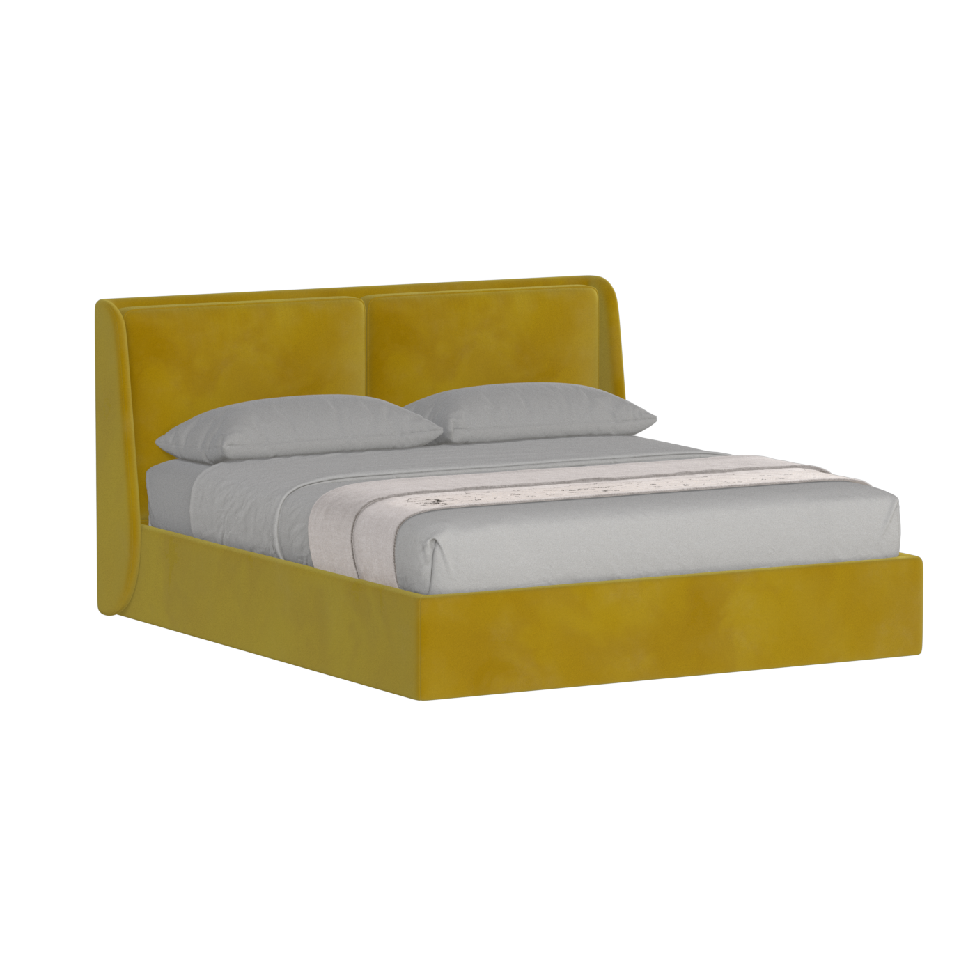 Lit double rembourré Ruby en tissu haut de gamme 