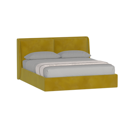 Lit double rembourré Ruby en tissu haut de gamme 