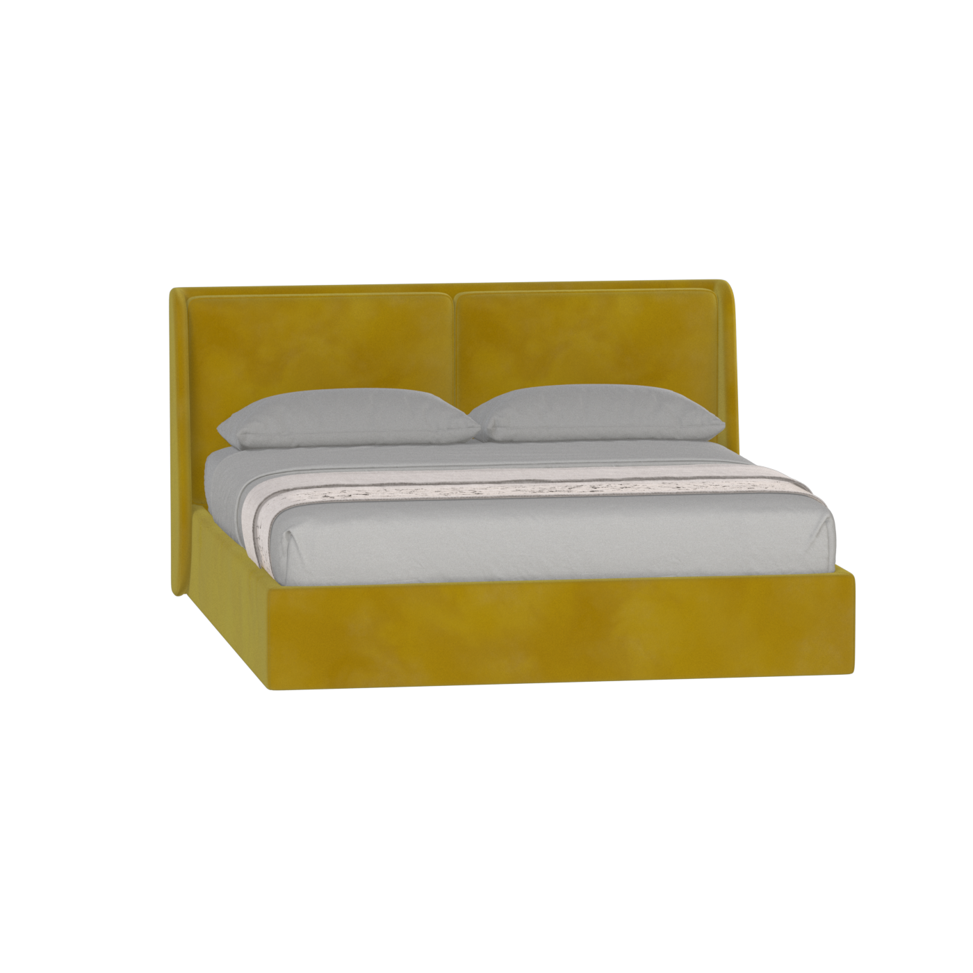 Lit double rembourré Ruby en tissu haut de gamme 