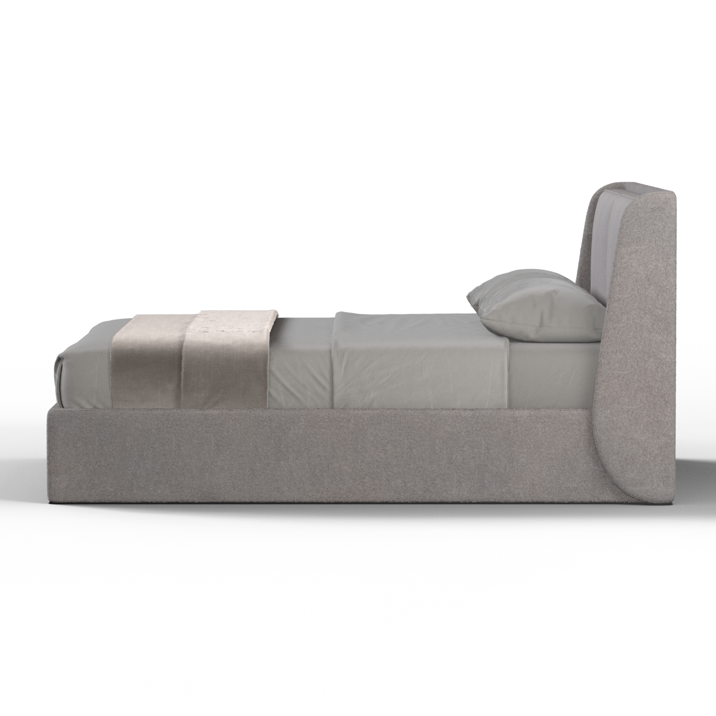Lit double rembourré Ruby en tissu haut de gamme 