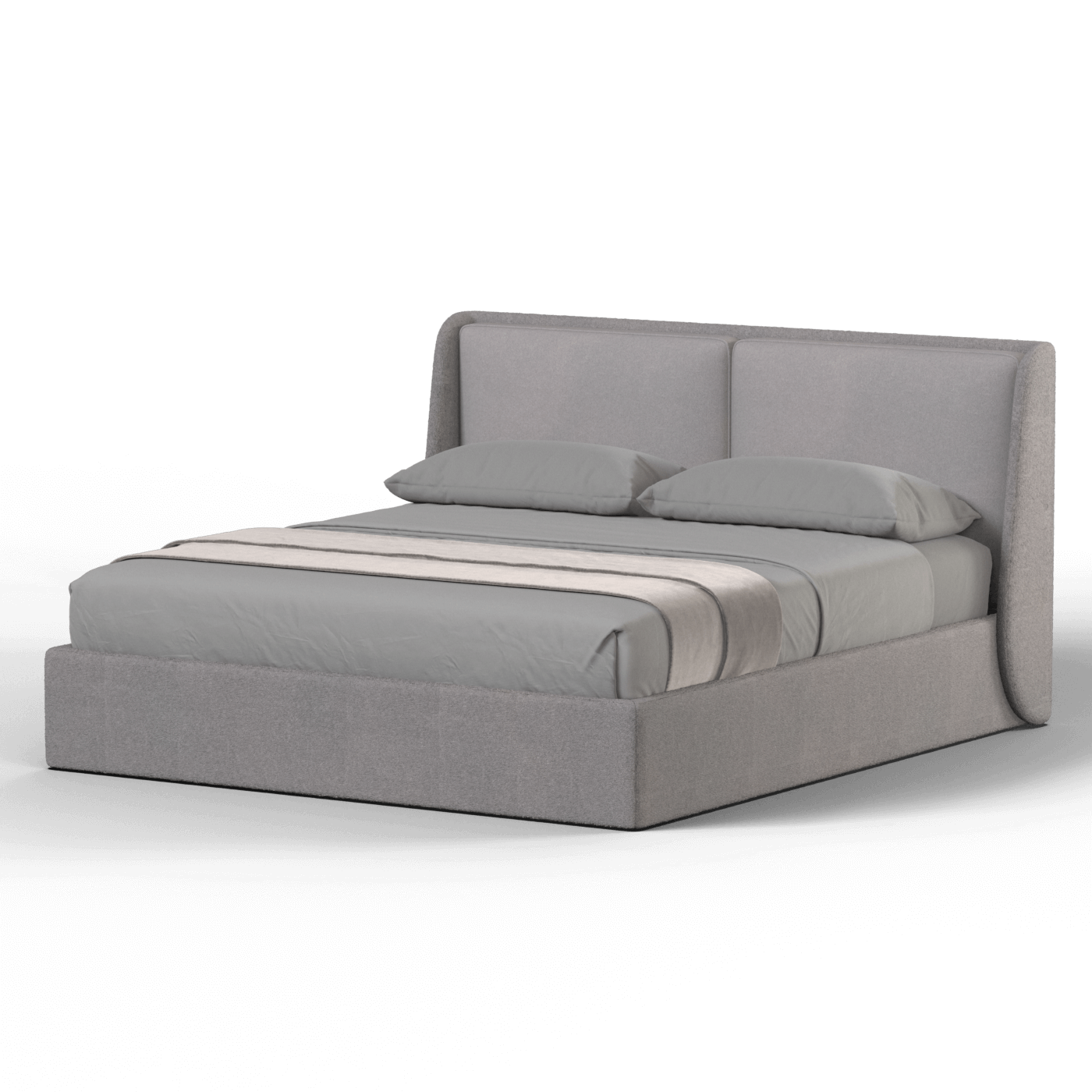 Lit double rembourré Ruby en tissu haut de gamme 