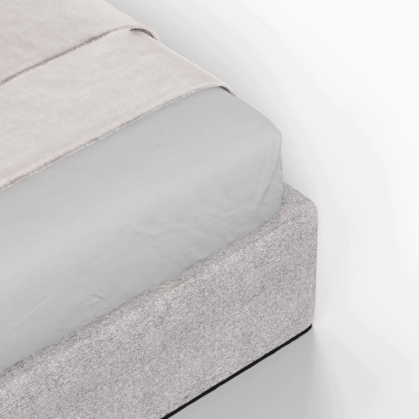 Lit double rembourré Ruby en tissu haut de gamme 