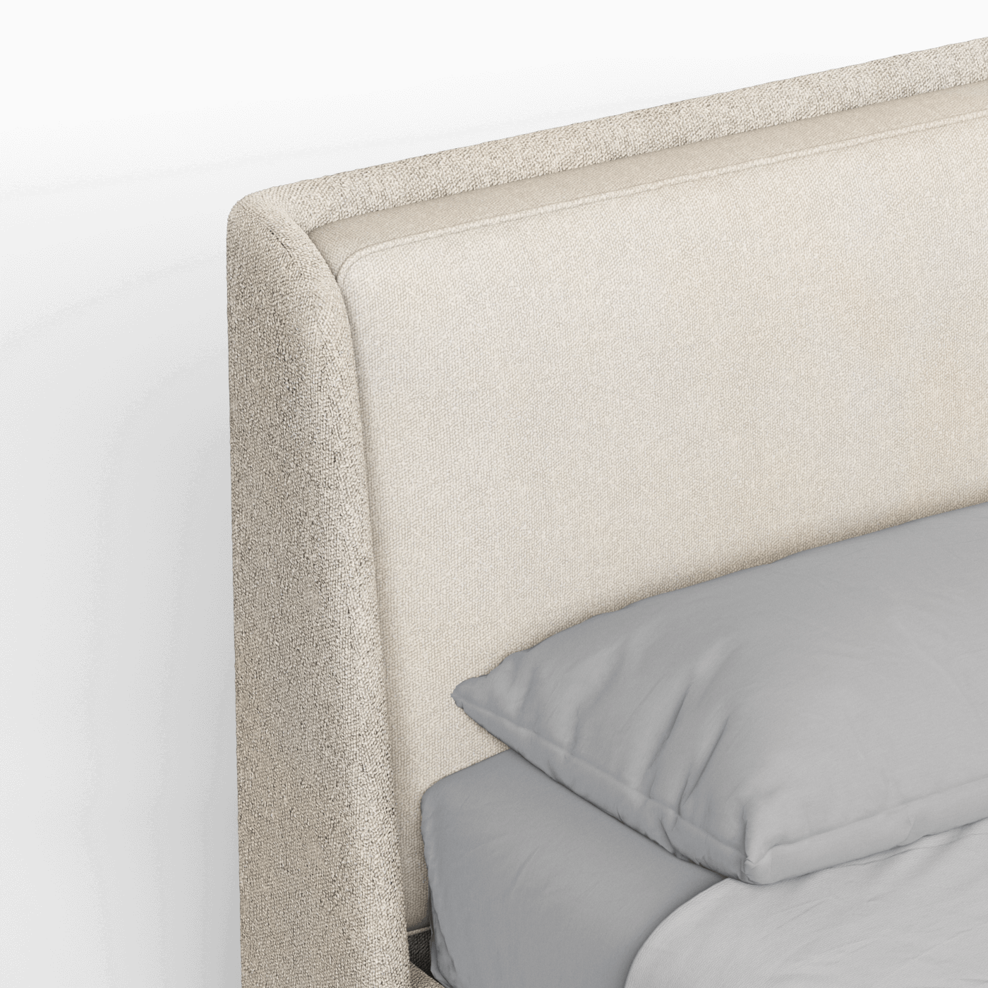 Lit double rembourré Ruby en tissu haut de gamme 