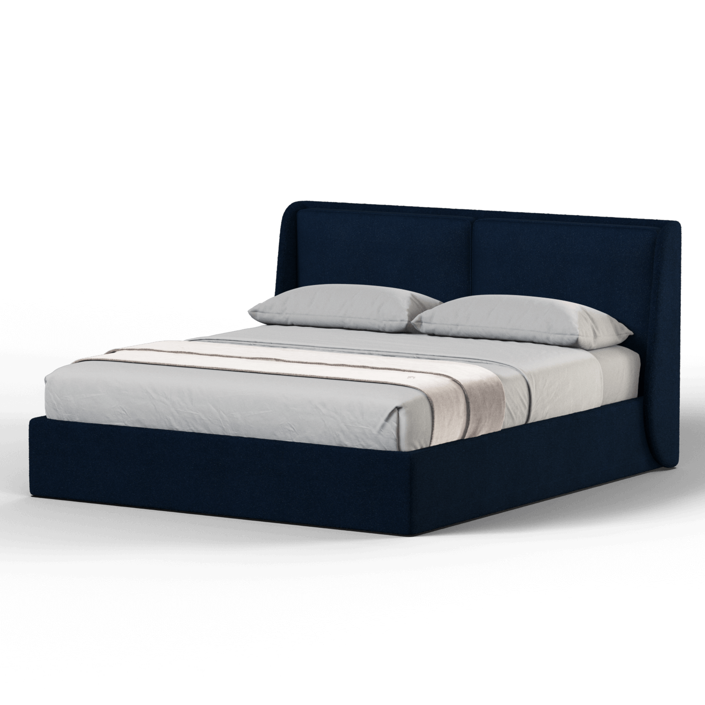 Lit double rembourré Ruby en tissu haut de gamme 