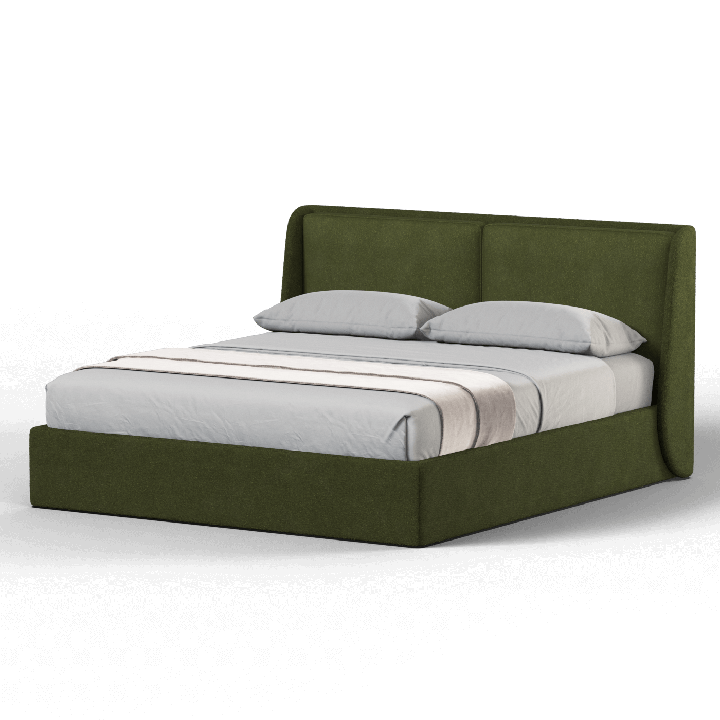Lit double rembourré Ruby en tissu haut de gamme 