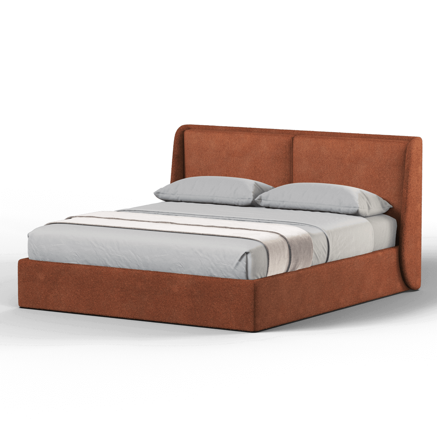 Lit double rembourré Ruby en tissu haut de gamme 