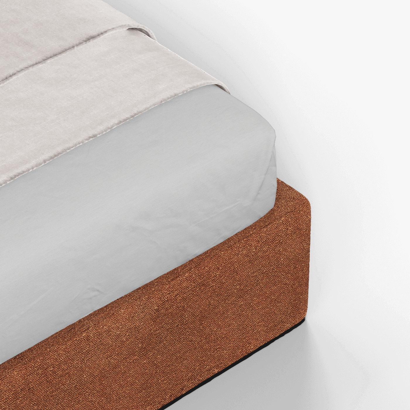 Lit double rembourré Ruby en tissu haut de gamme 