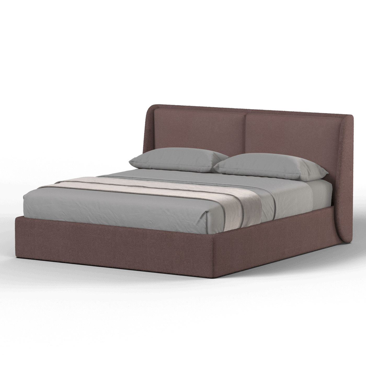 Lit double rembourré Ruby en tissu haut de gamme 