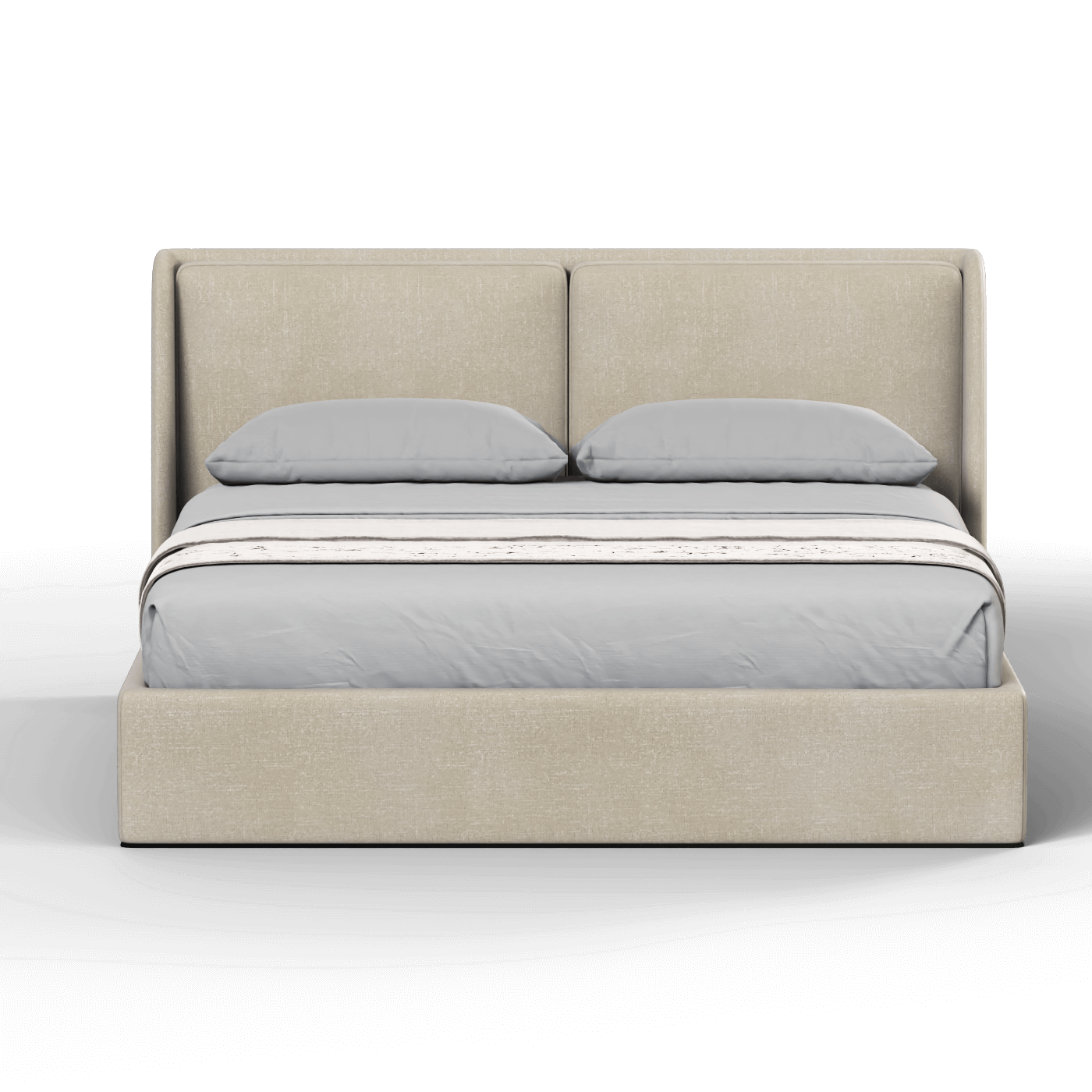 Lit double rembourré Ruby en tissu haut de gamme 