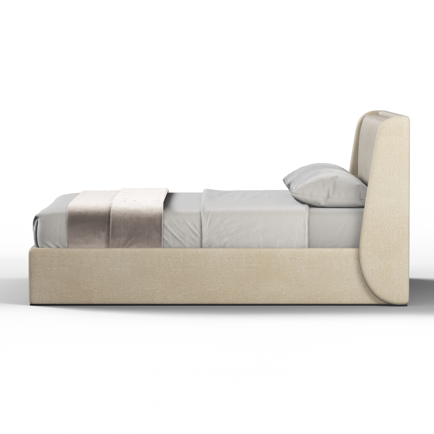 Lit double rembourré Ruby en tissu haut de gamme 