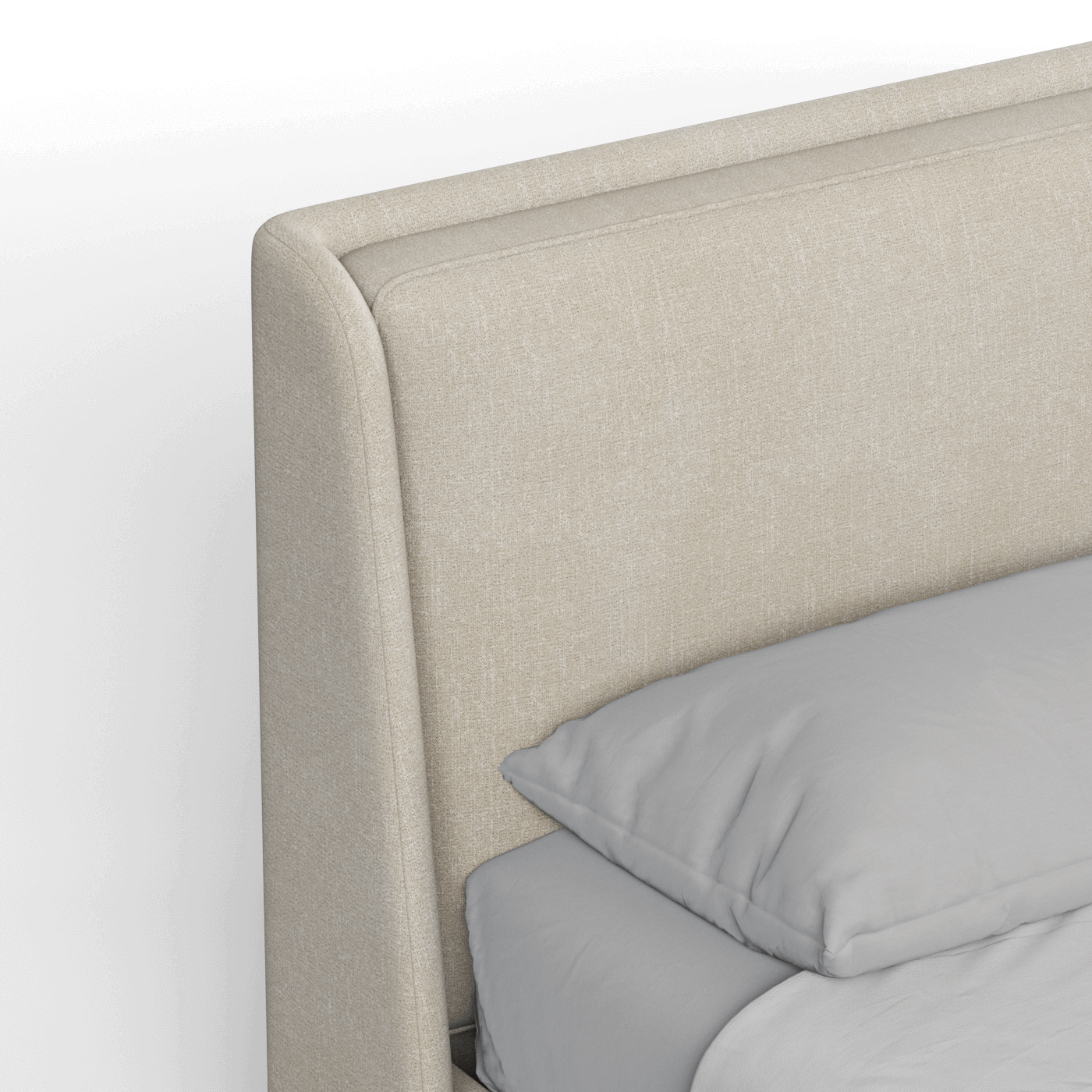 Lit double rembourré Ruby en tissu haut de gamme 