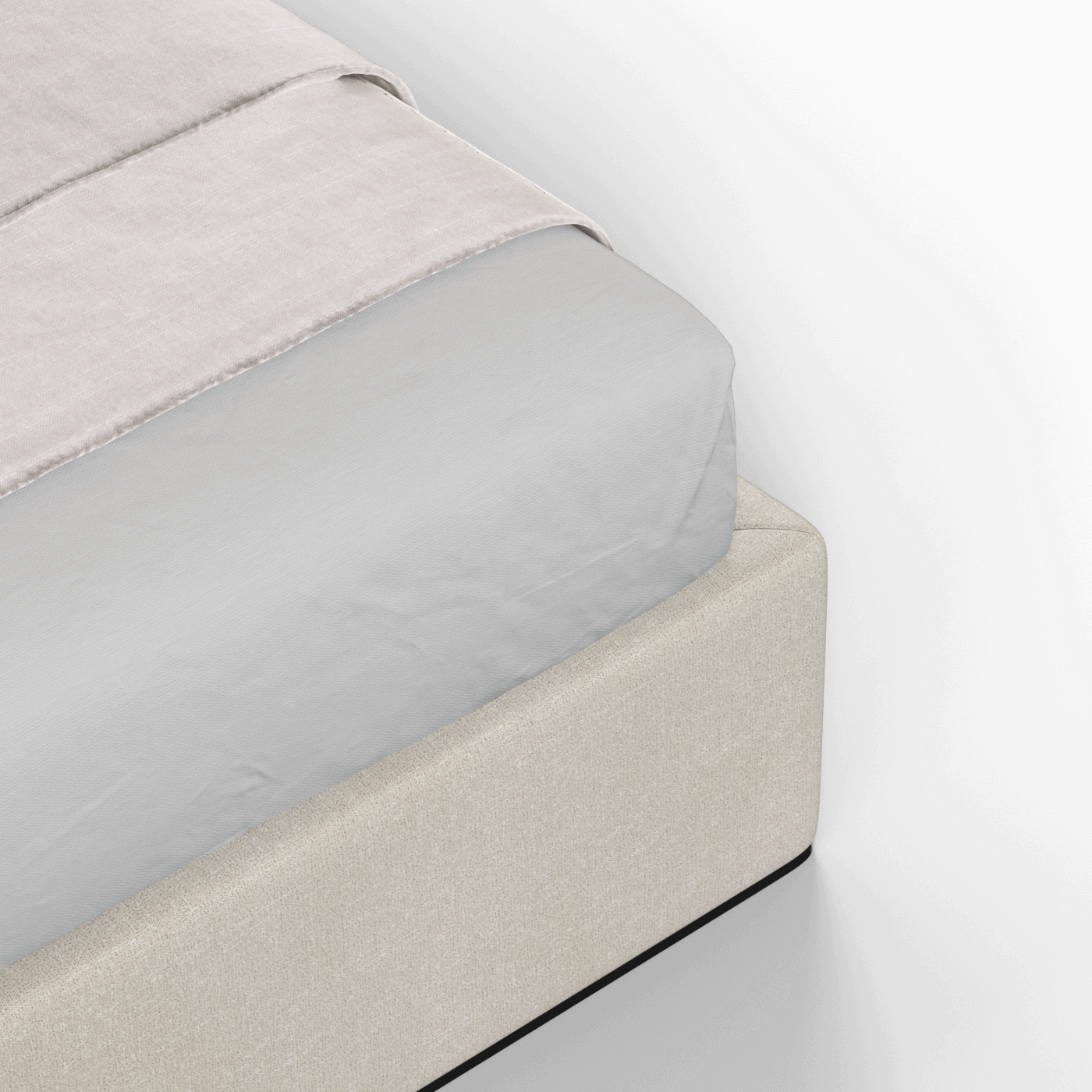 Lit double rembourré Ruby en tissu haut de gamme 