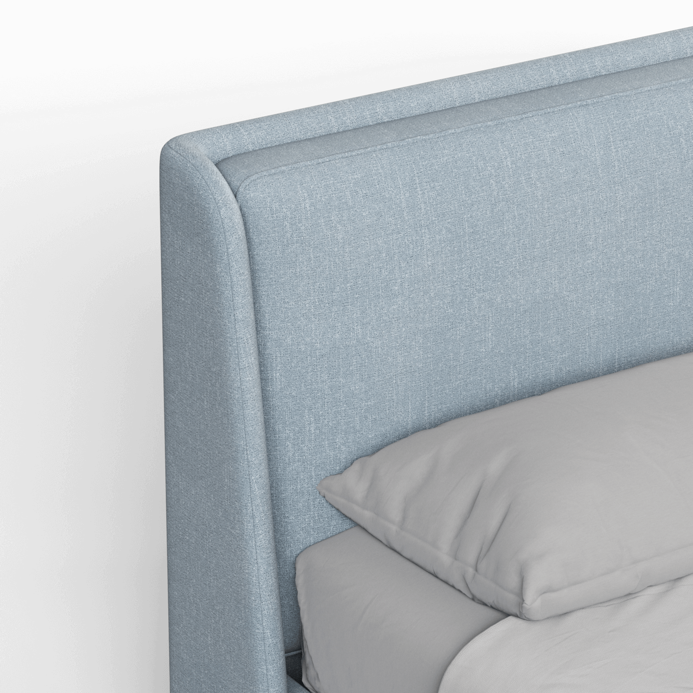 Lit double rembourré Ruby en tissu haut de gamme 