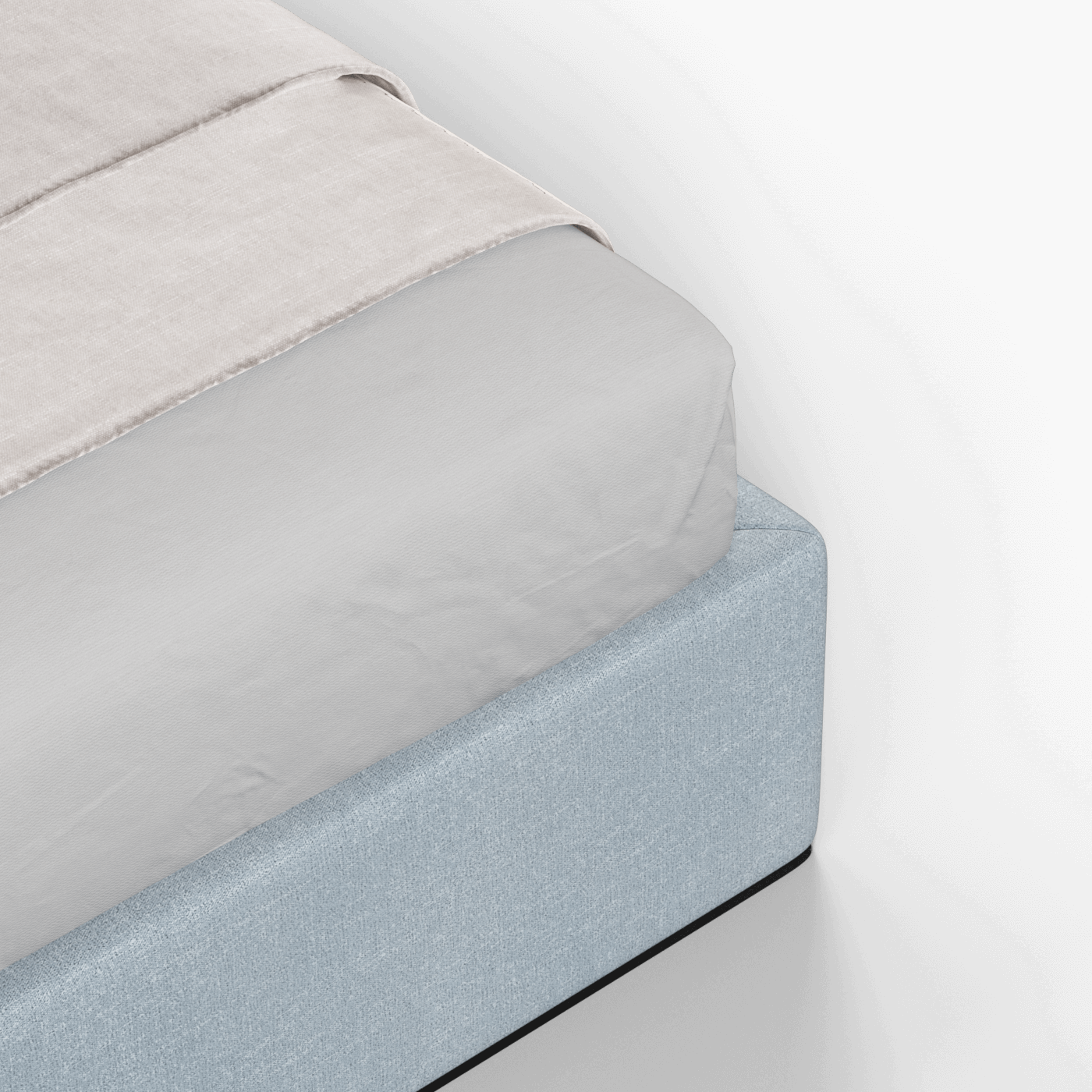 Lit double rembourré Ruby en tissu haut de gamme 