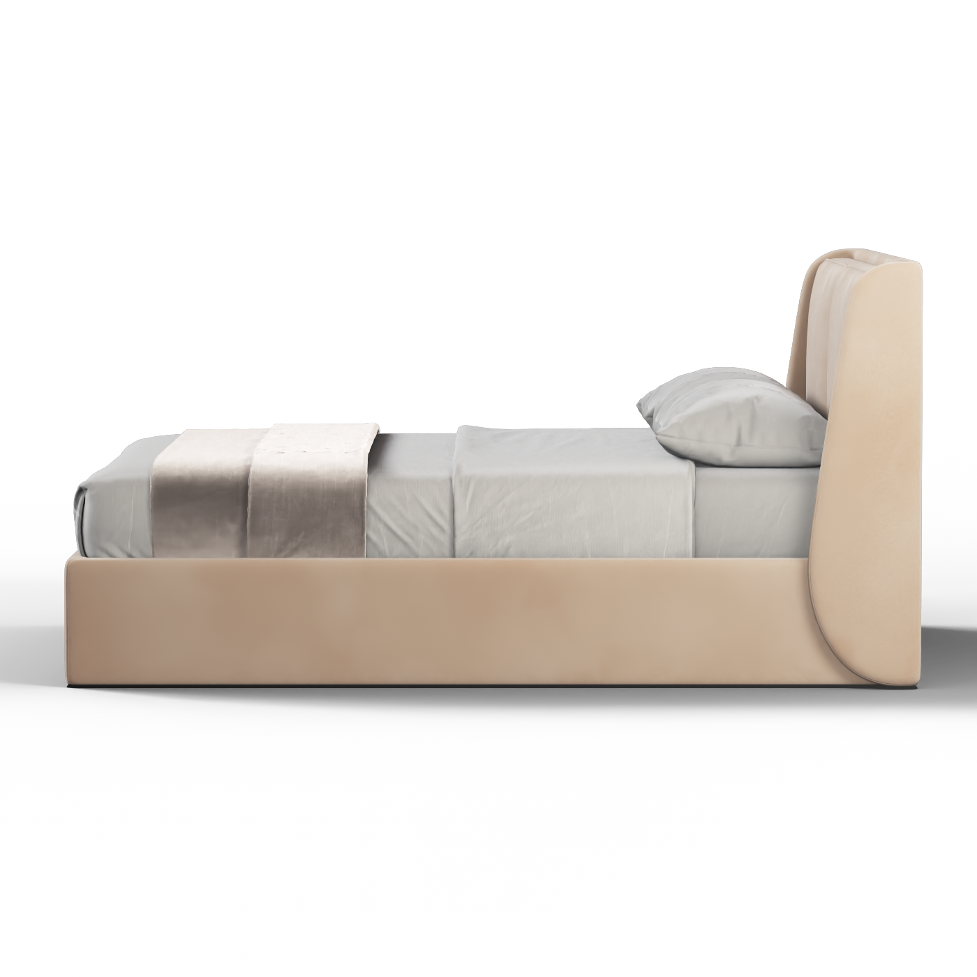 Lit double rembourré Ruby en tissu haut de gamme 