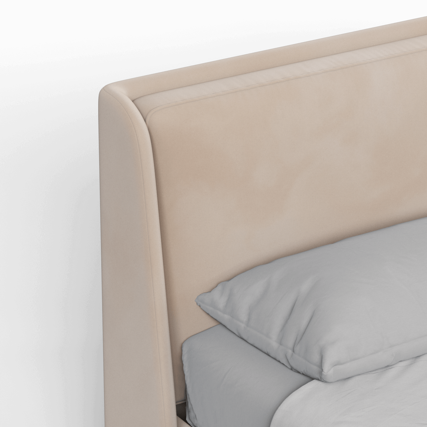 Lit double rembourré Ruby en tissu haut de gamme 