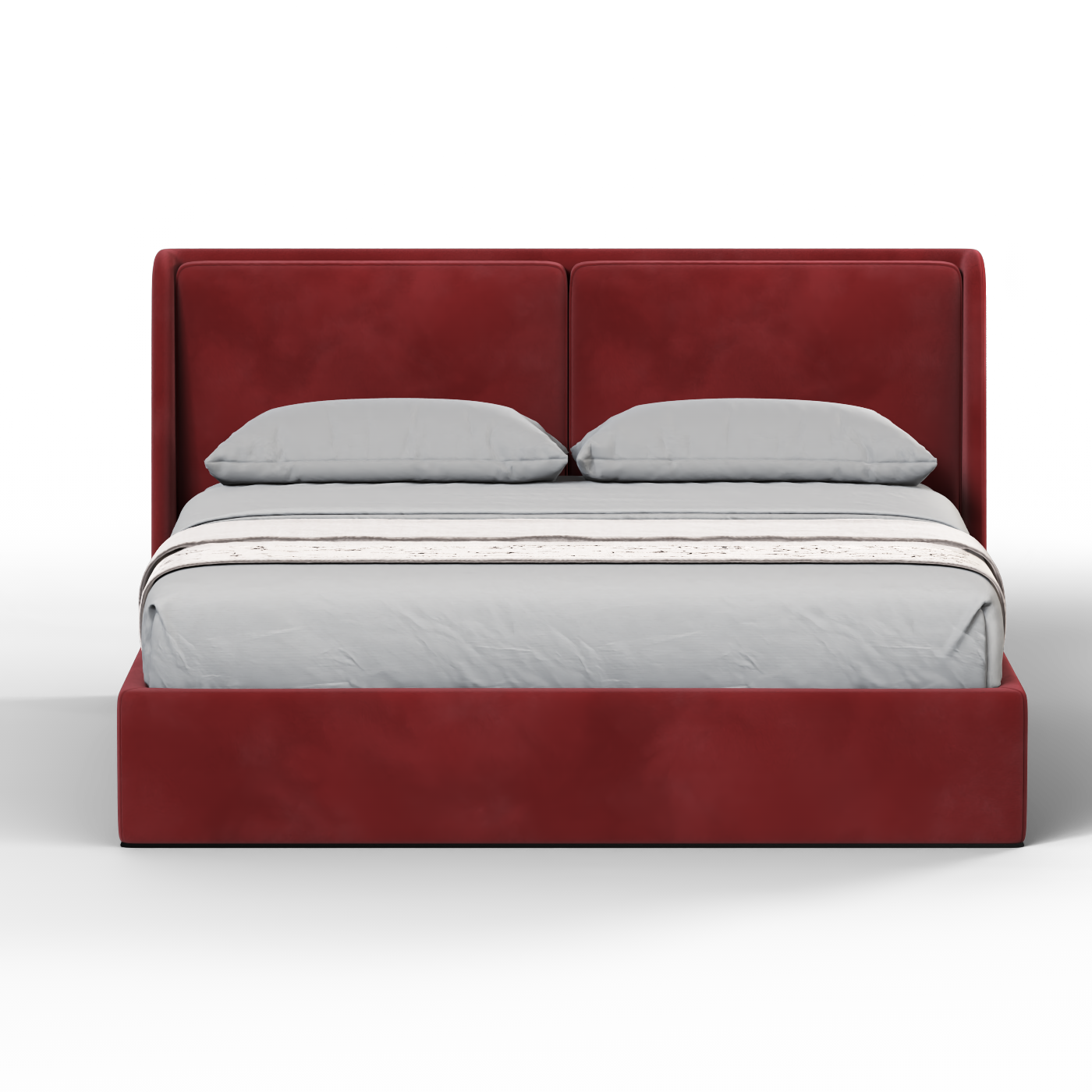 Lit double rembourré Ruby en tissu haut de gamme 