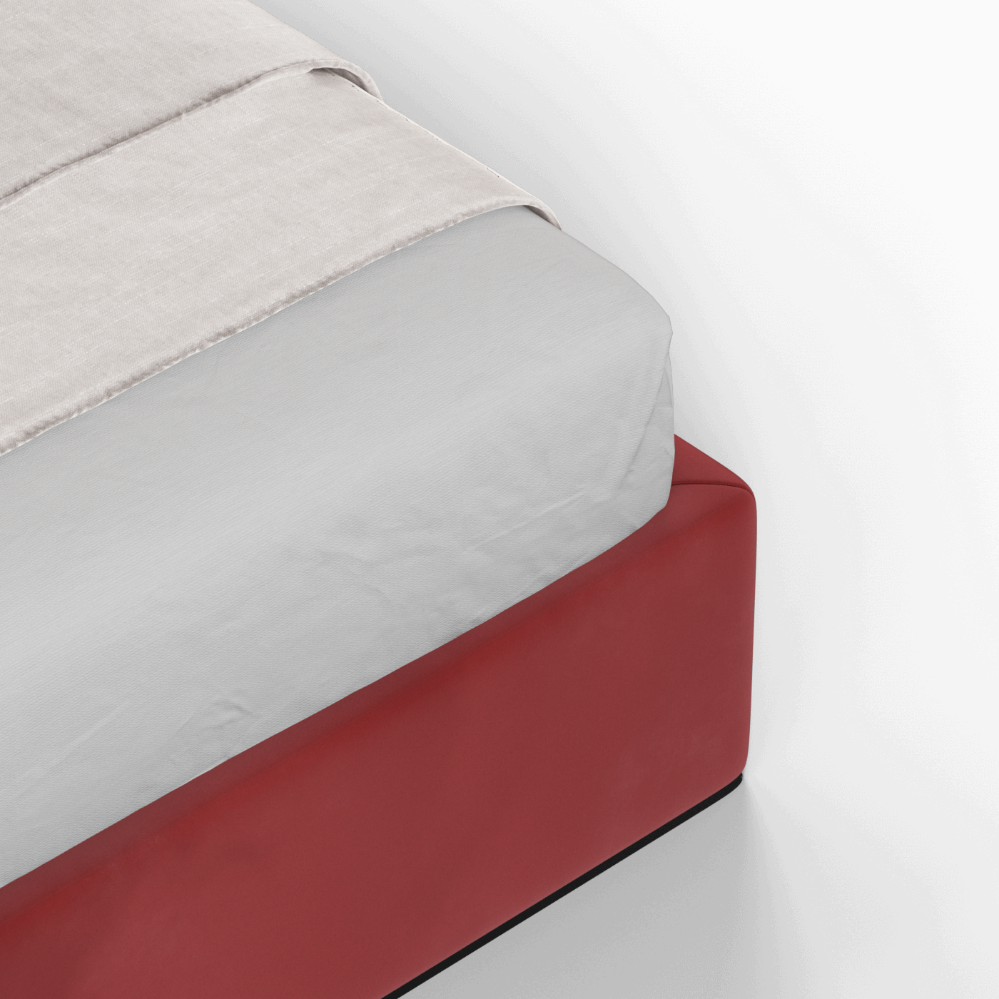 Lit double rembourré Ruby en tissu haut de gamme 