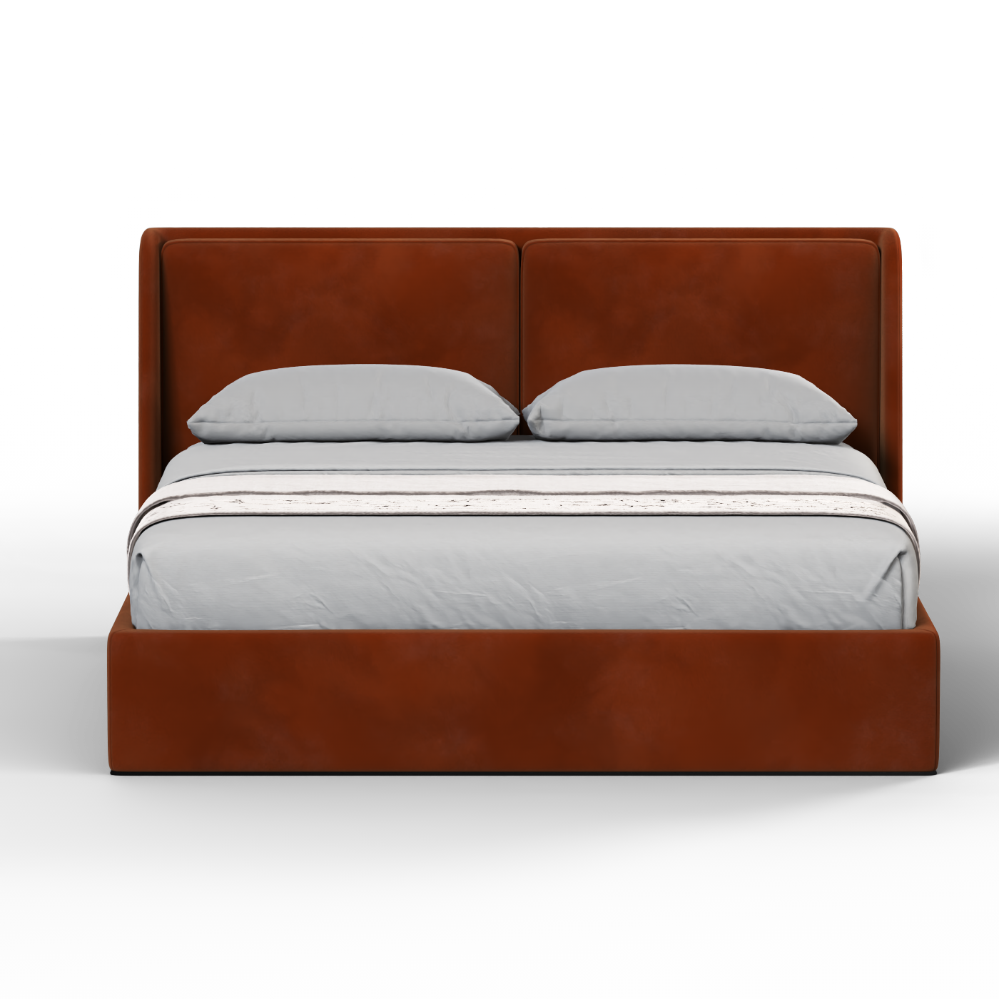 Lit double rembourré Ruby en tissu haut de gamme 