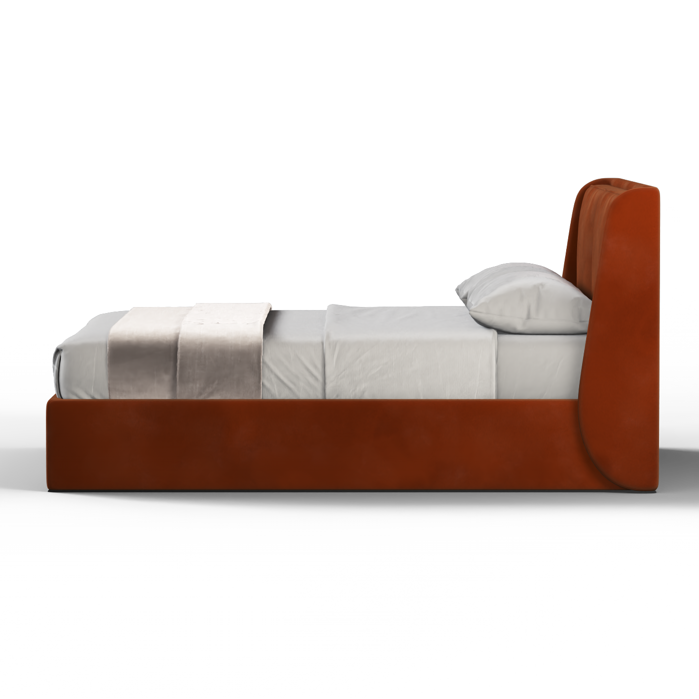 Lit double rembourré Ruby en tissu haut de gamme 