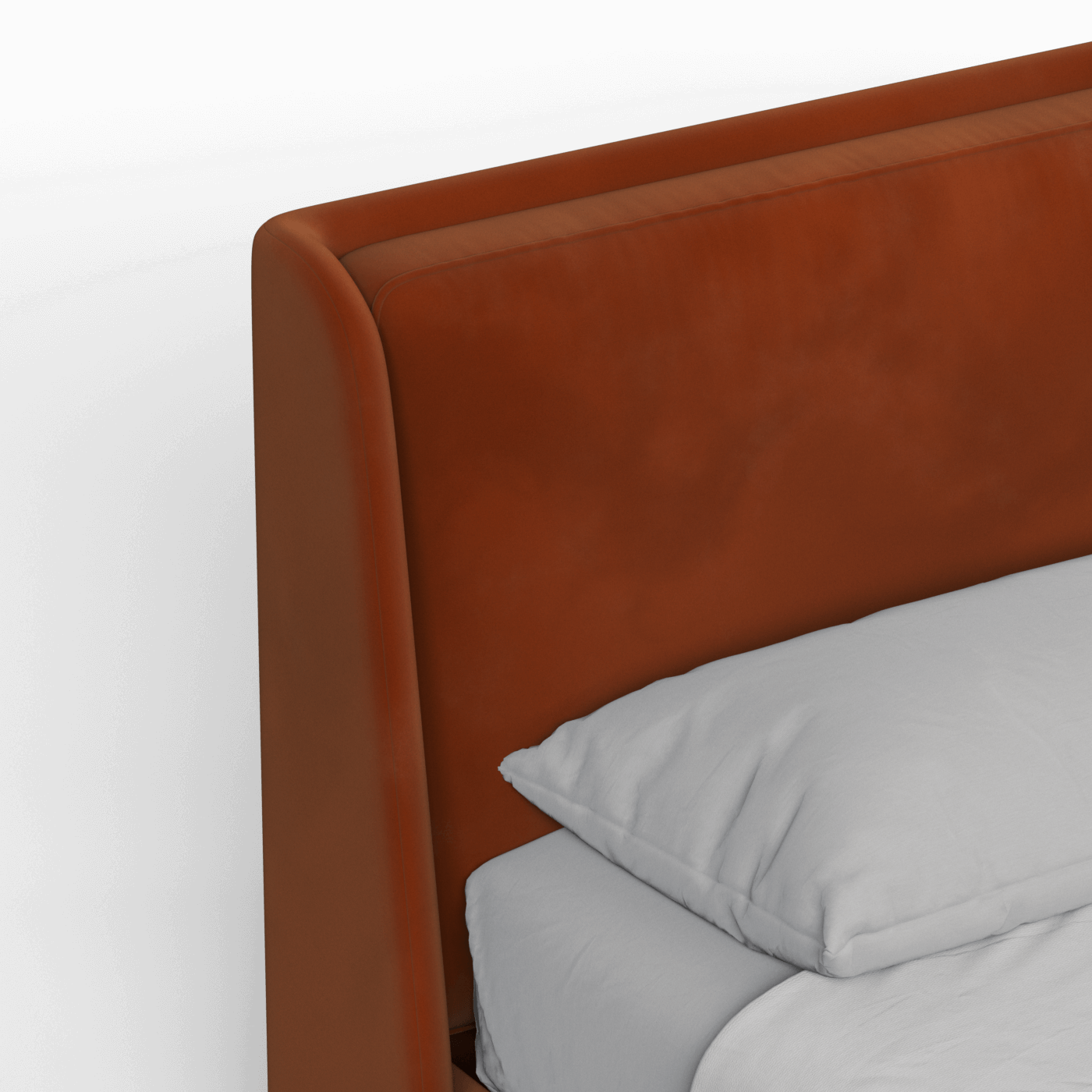 Lit double rembourré Ruby en tissu haut de gamme 