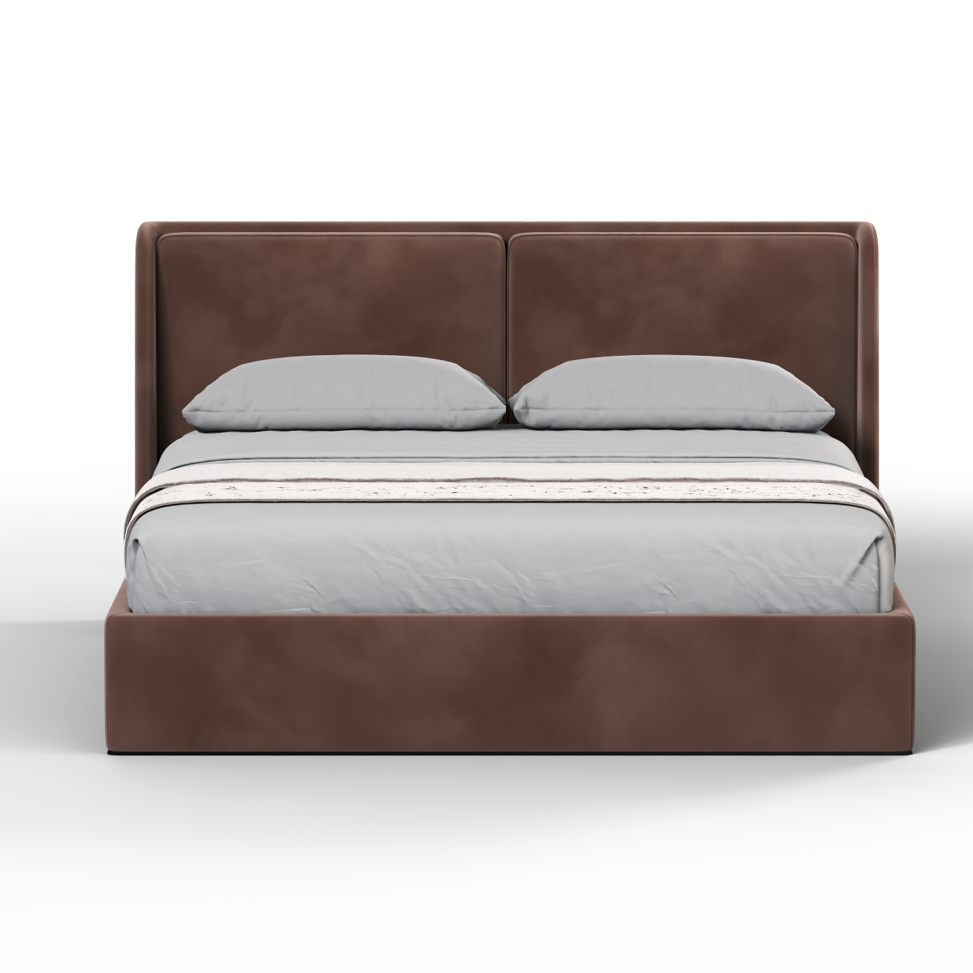 Lit double rembourré Ruby en tissu haut de gamme 