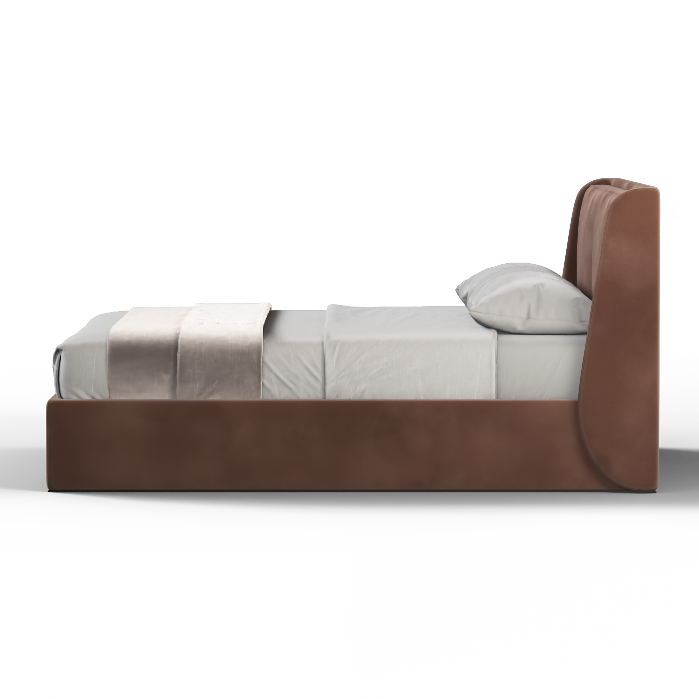 Lit double rembourré Ruby en tissu haut de gamme 