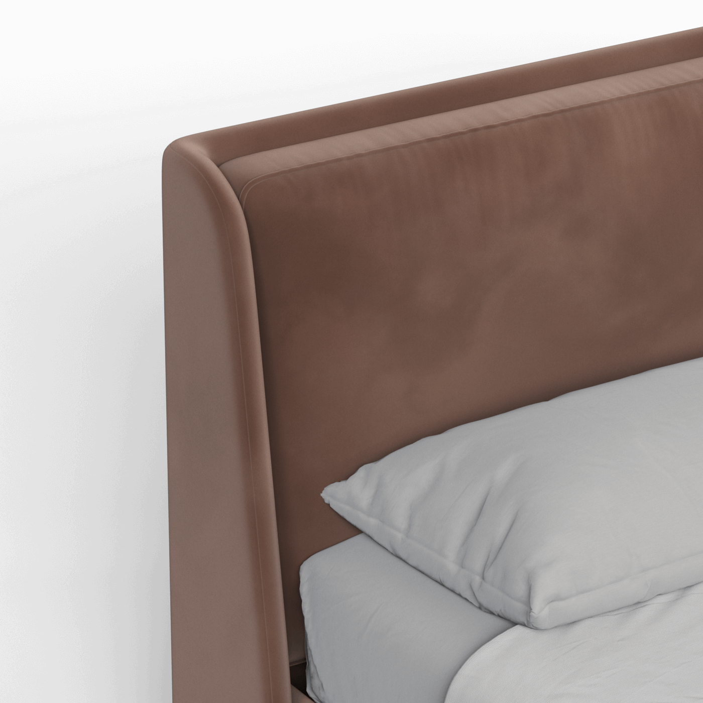 Lit double rembourré Ruby en tissu haut de gamme 