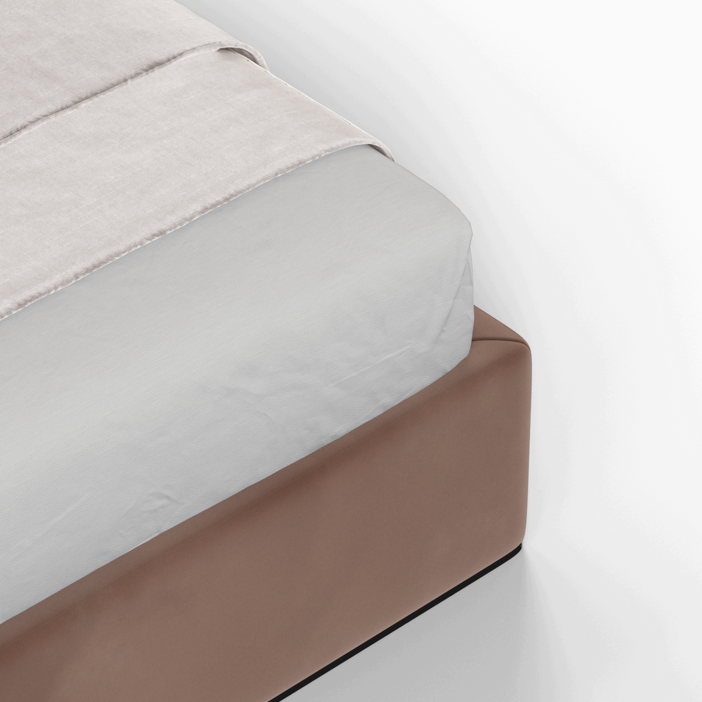 Lit double rembourré Ruby en tissu haut de gamme 