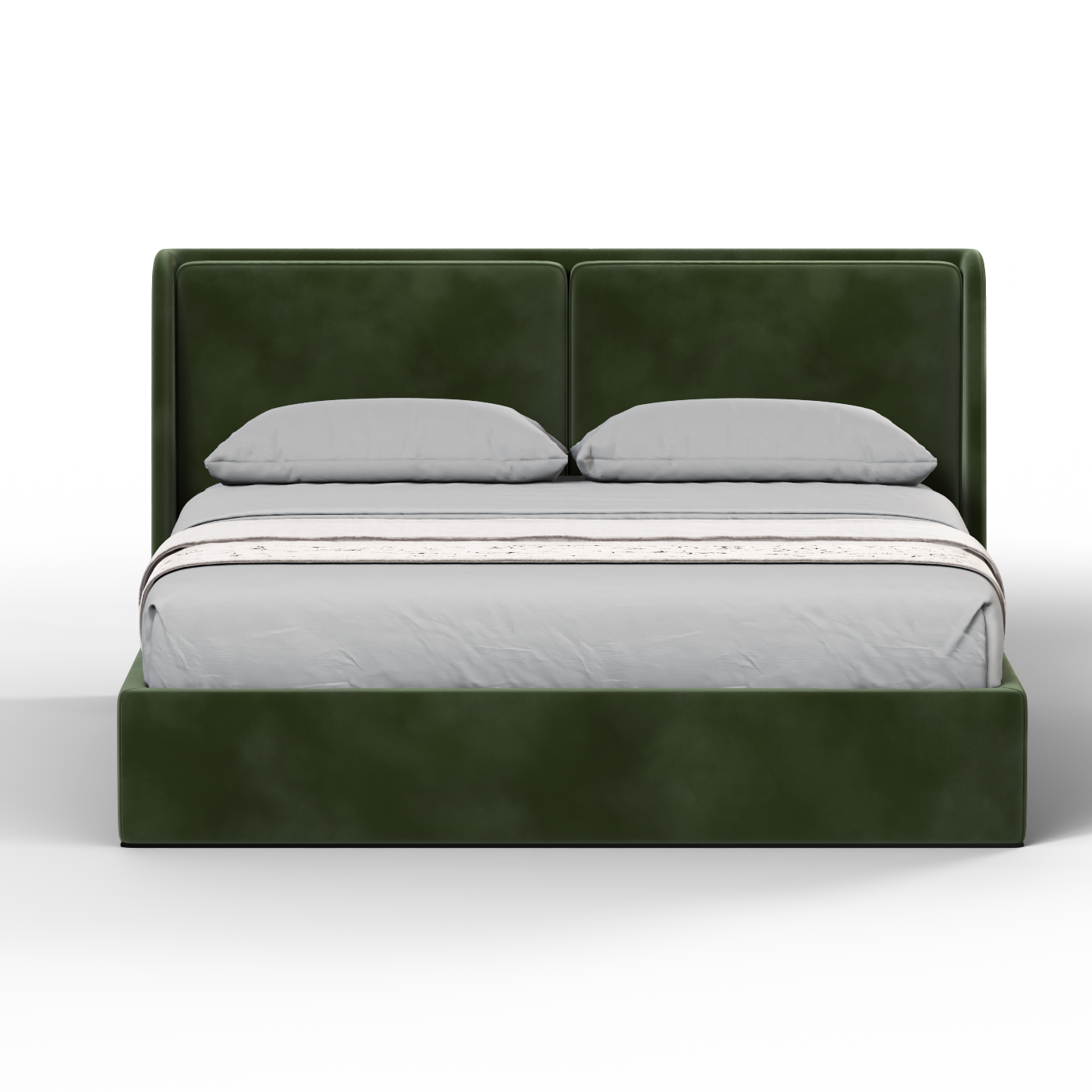 Lit double rembourré Ruby en tissu haut de gamme 