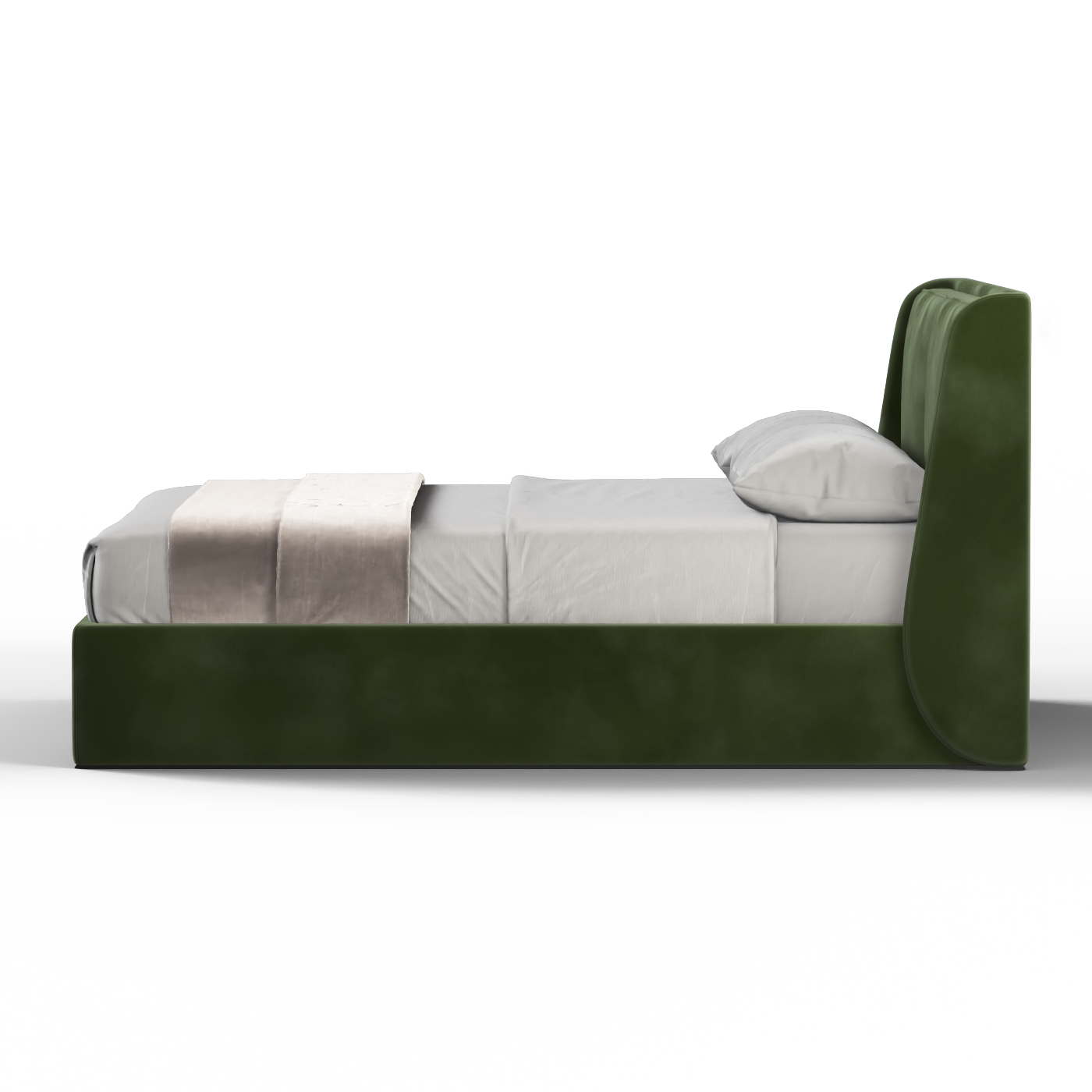 Lit double rembourré Ruby en tissu haut de gamme 