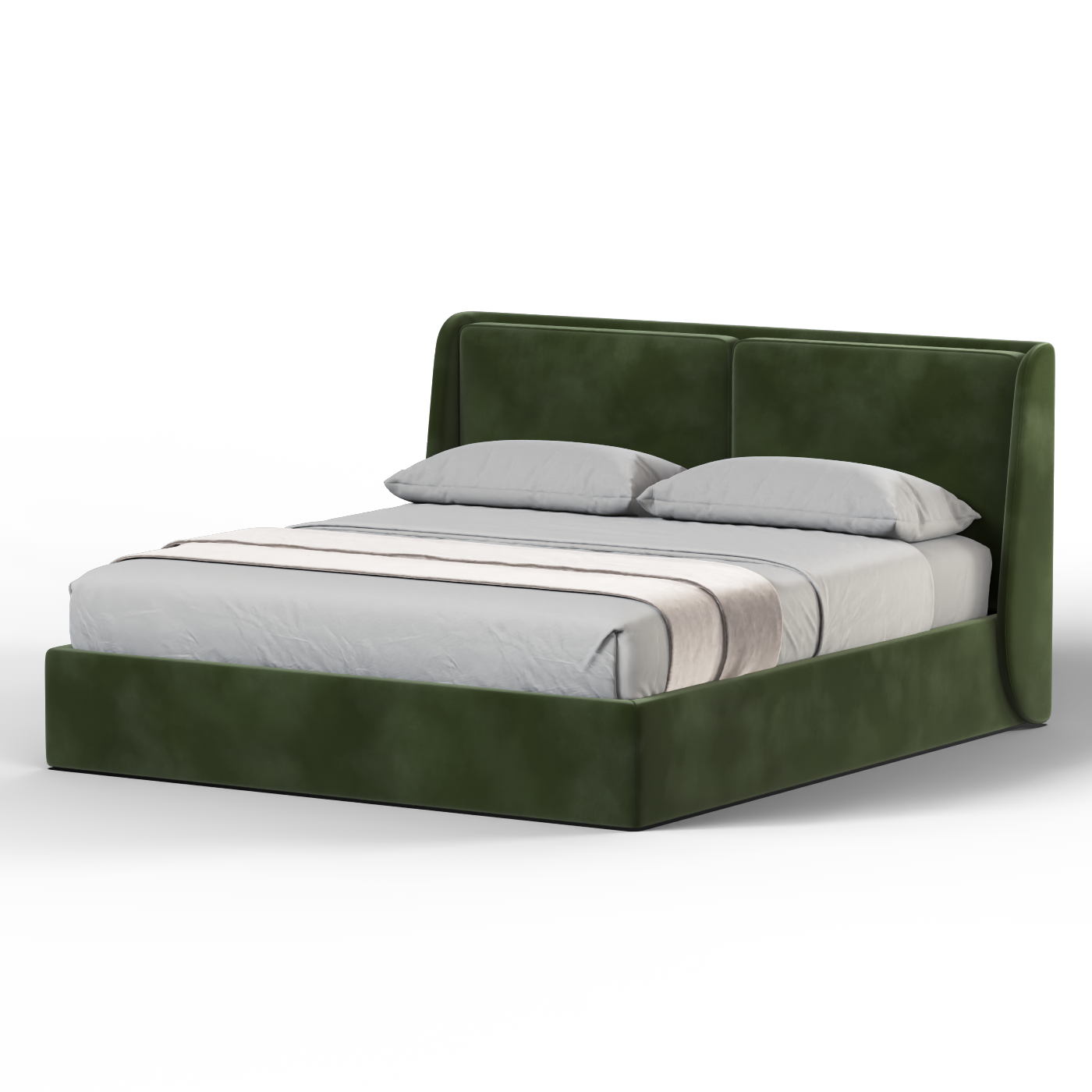 Lit double rembourré Ruby en tissu haut de gamme 
