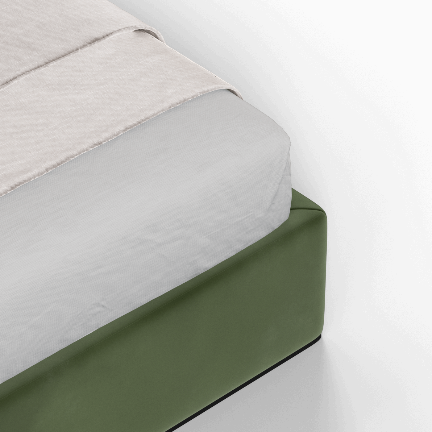 Lit double rembourré Ruby en tissu haut de gamme 