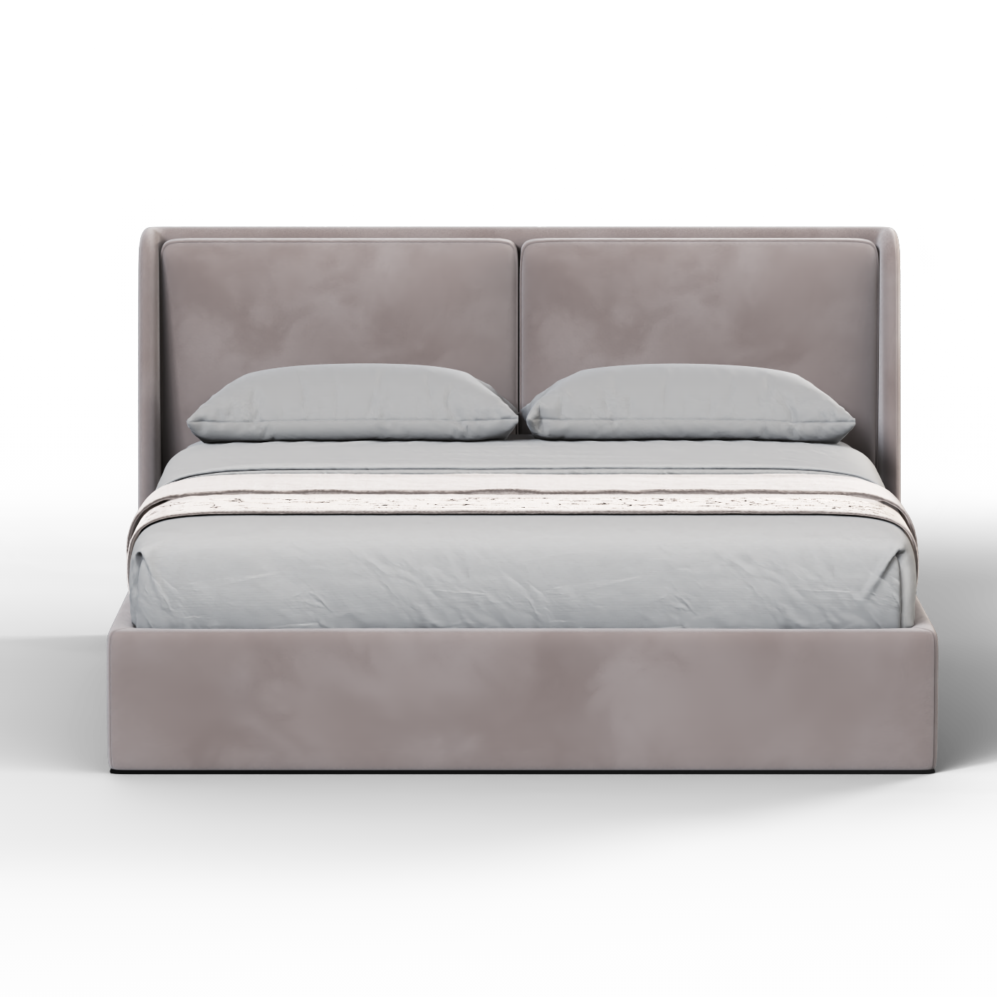 Lit double rembourré Ruby en tissu haut de gamme 