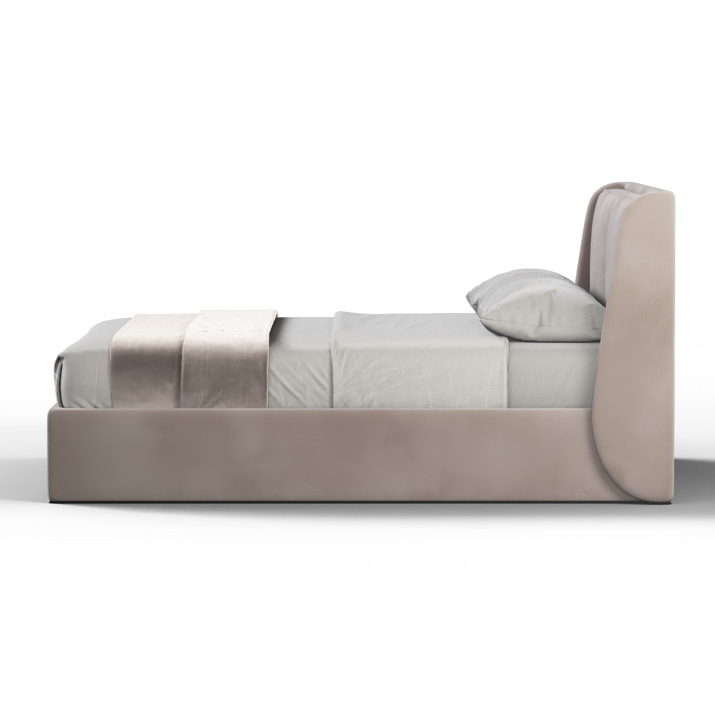 Lit double rembourré Ruby en tissu haut de gamme 