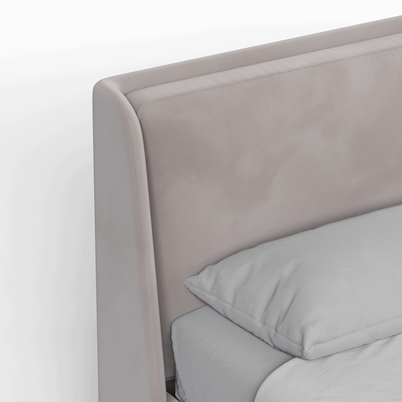 Lit double rembourré Ruby en tissu haut de gamme 
