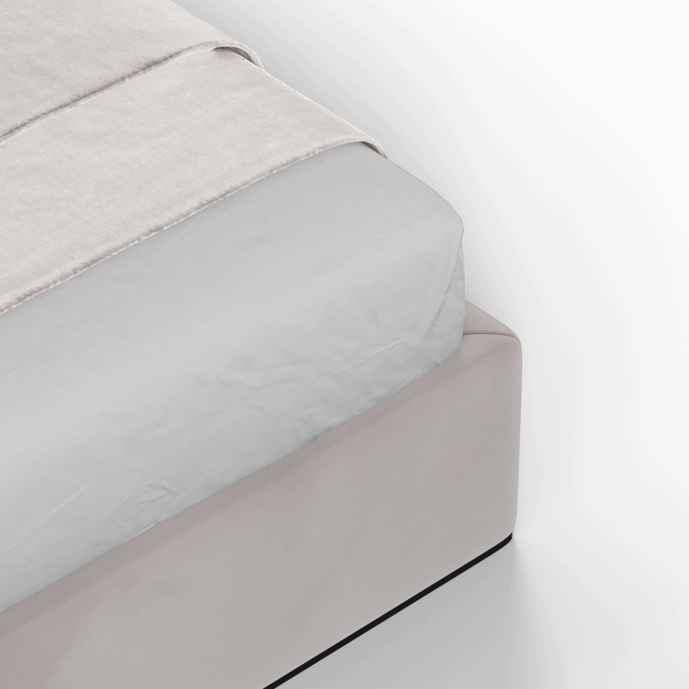 Lit double rembourré Ruby en tissu haut de gamme 