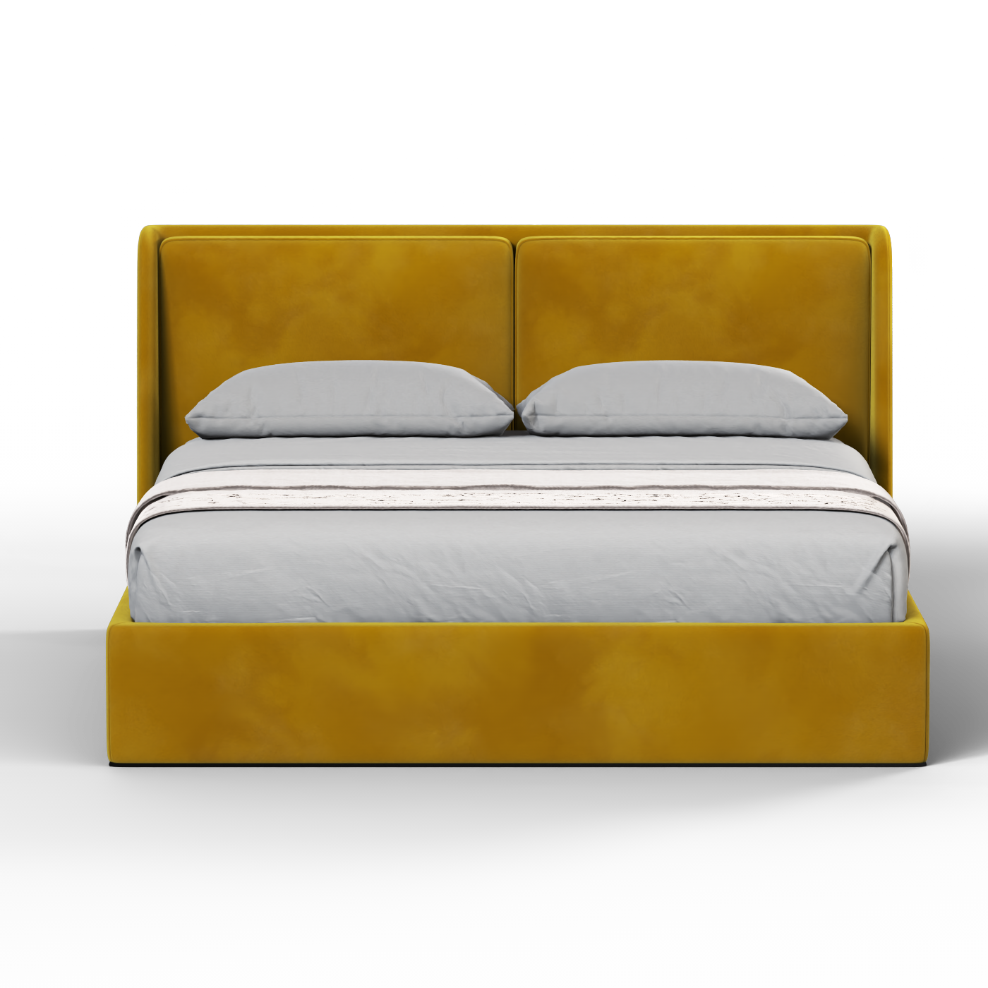 Lit double rembourré Ruby en tissu haut de gamme 