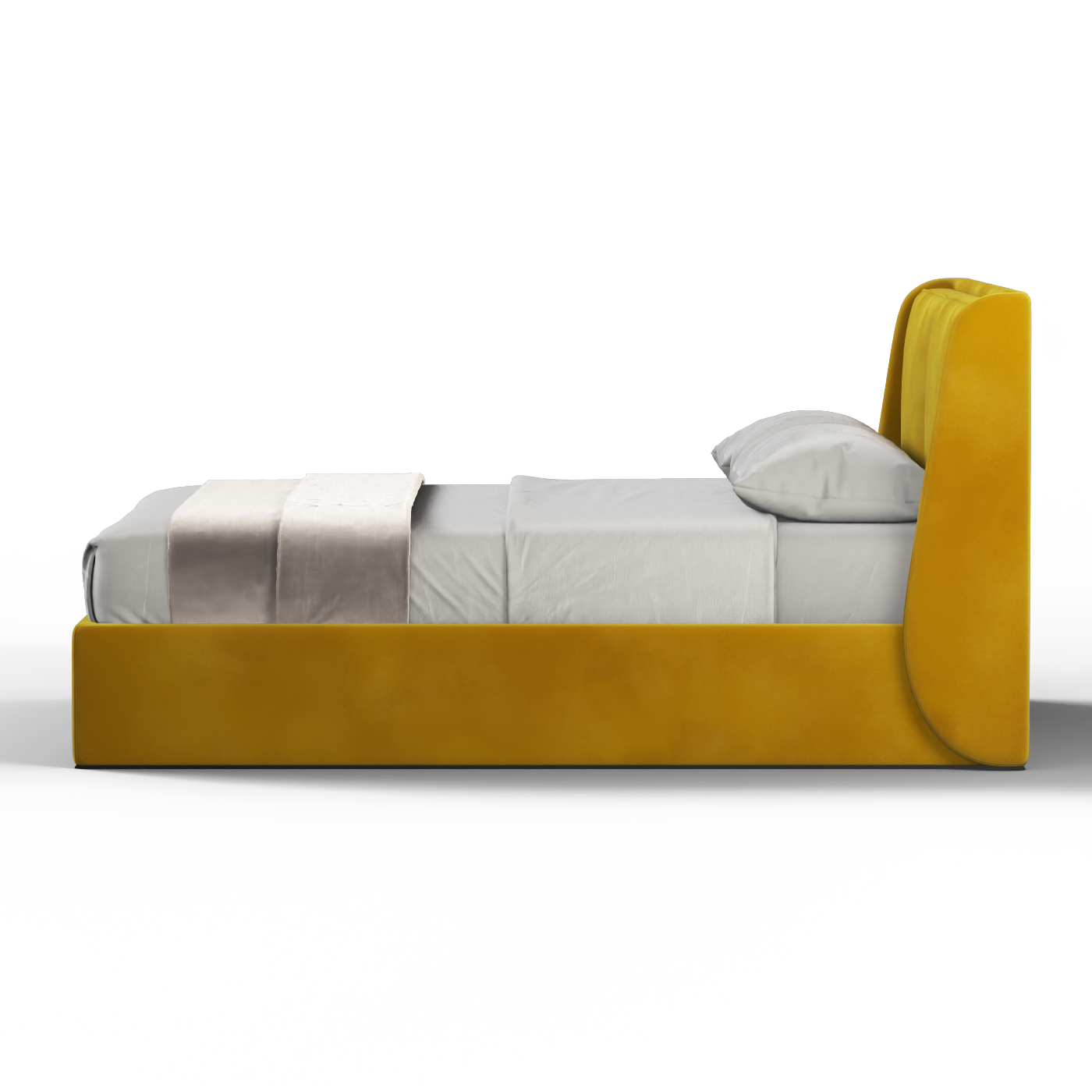 Lit double rembourré Ruby en tissu haut de gamme 