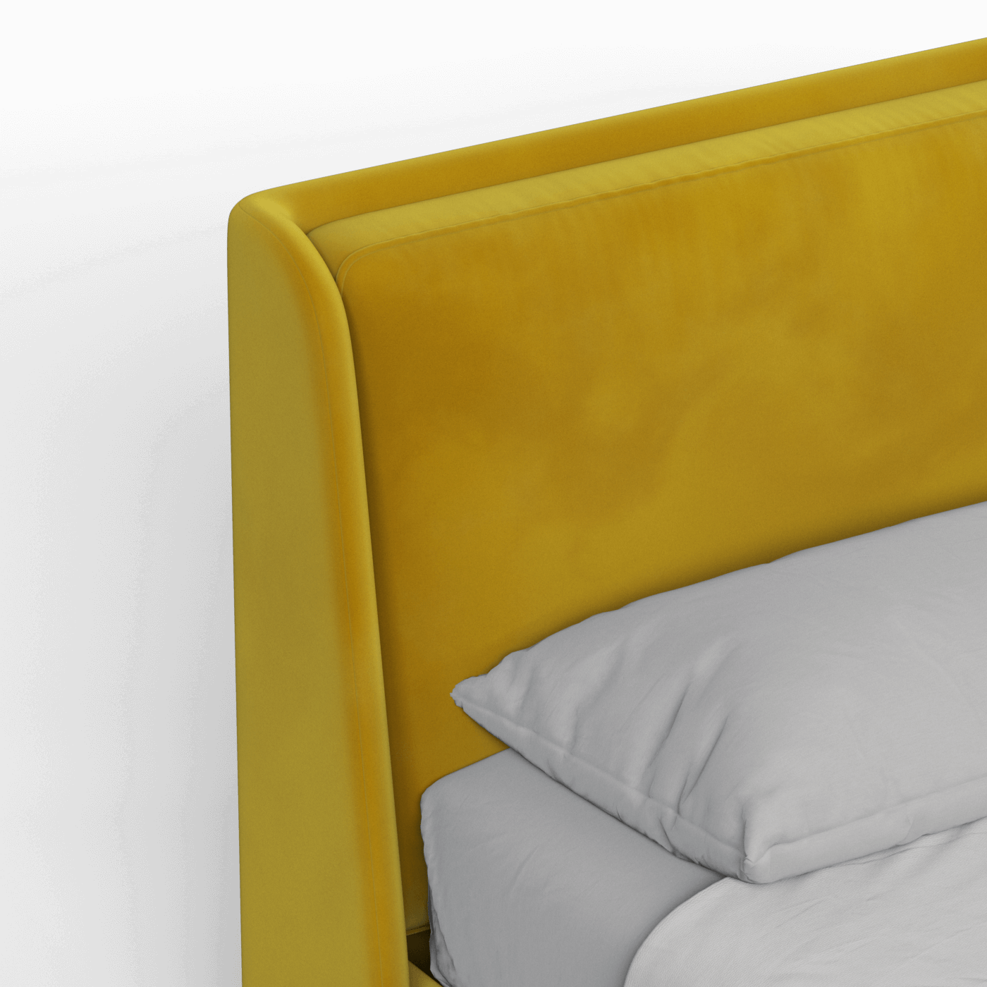 Lit double rembourré Ruby en tissu haut de gamme 