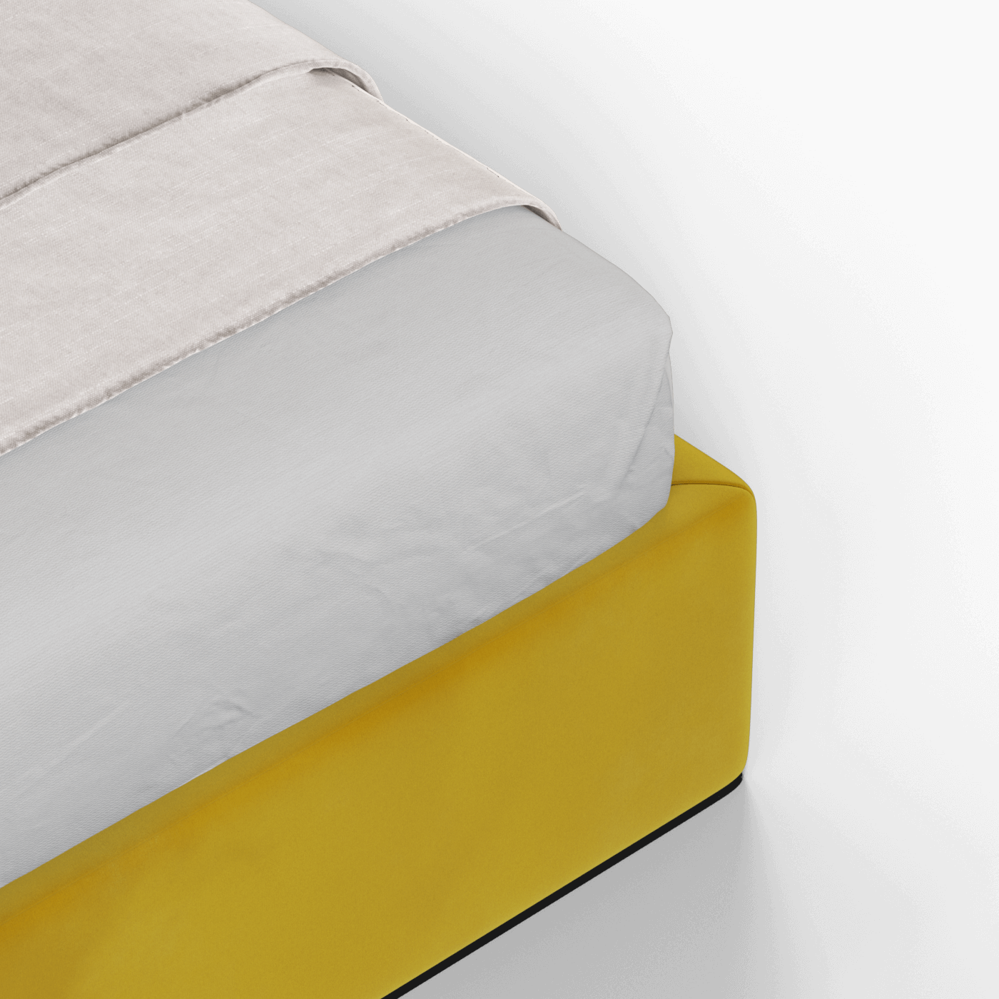 Lit double rembourré Ruby en tissu haut de gamme 